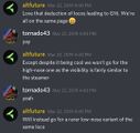 Developers discussing their choice of locomotive on the Discord server.