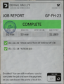 Freight Haul - job report upon completion